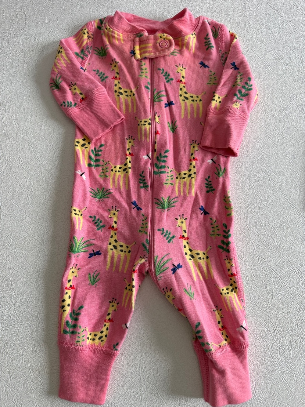 Newborn Hanna Andersson Pink Giraffe Print Pajamas
